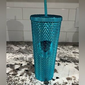 24oz Blue Metallic Studded Starbucks cup